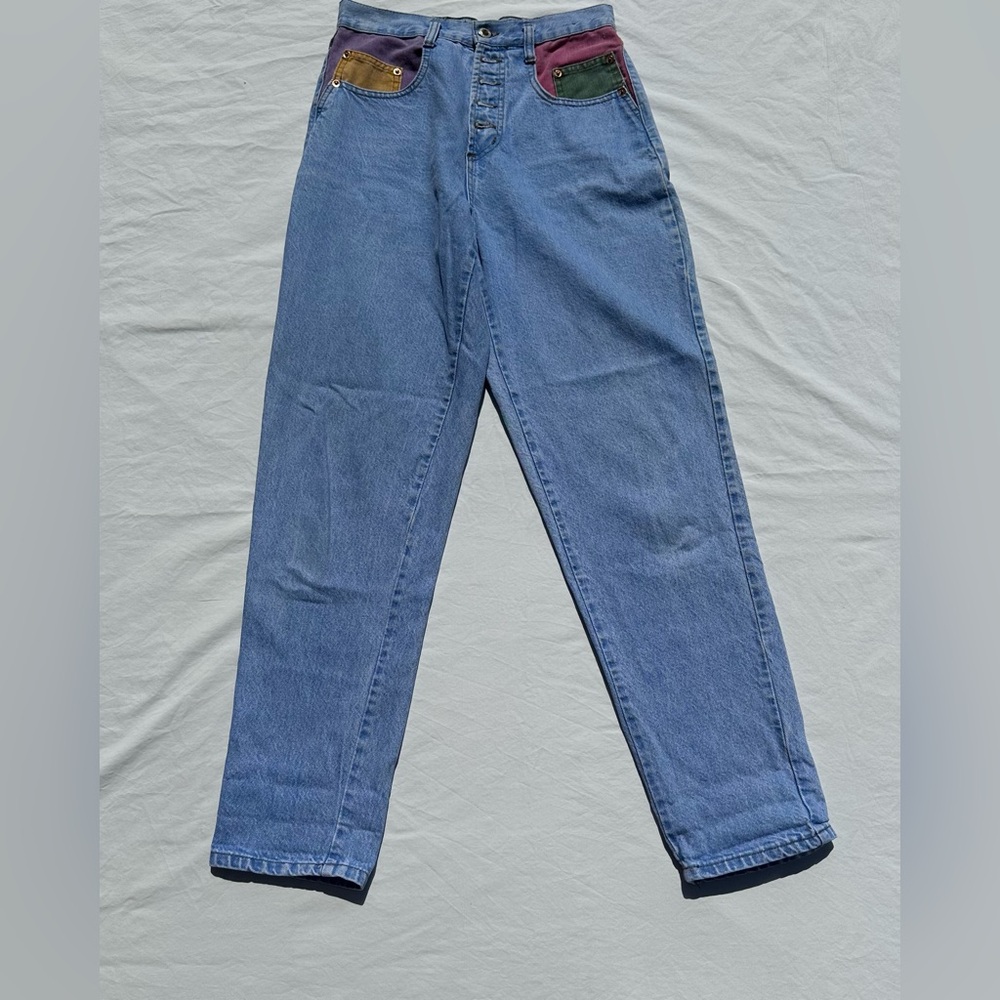 vintage steel jeans color block jeans